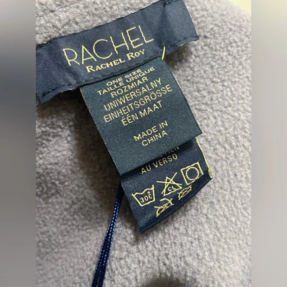 RACHEL Rachel Roy Gray and White Plaid Throw